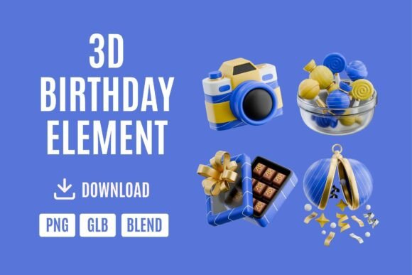 Birthday Bash 3D Design Kit Set 02: A Practical Toolkit for Festive Design Projects