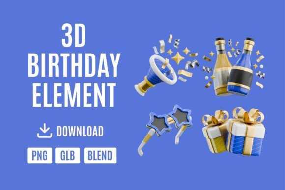 Birthday Bash 3D Design Kit Set 03: A Strategic Creative Tool for Celebratory Design
