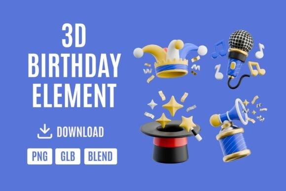 Birthday Bash 3D Design Kit Set 04