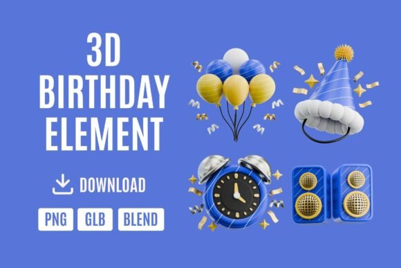 Birthday Bash 3D Design Kit Set 05