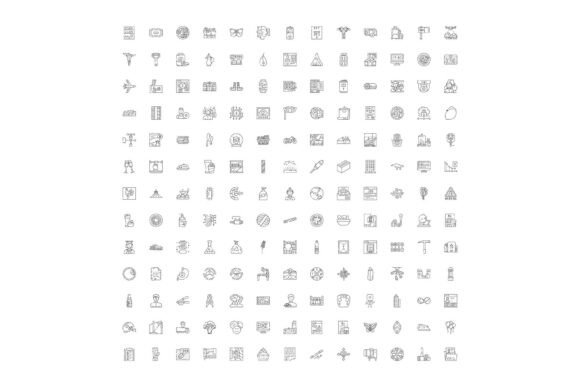 Collection of Diverse Line Icons for Web: A Versatile Design Resource for Real-World Use