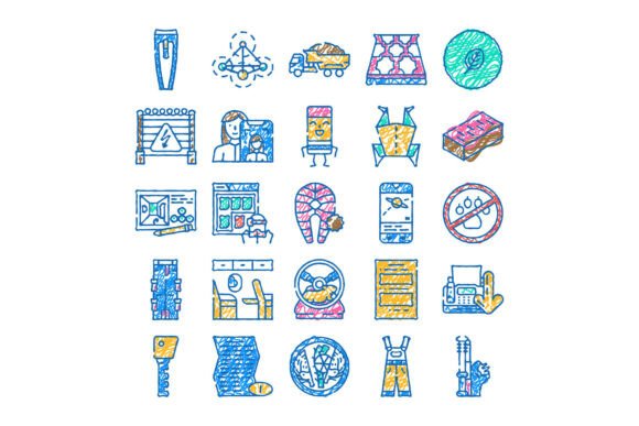 Doodle Icons Illustrating Various Business: A Versatile Toolkit for Creative Designers
