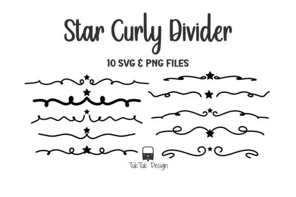 Enhancing Design Projects with Star Curly Divider Doodle SVG PNG Icons