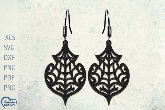 Halloween Spider Web Earrings Laser Cut Designs