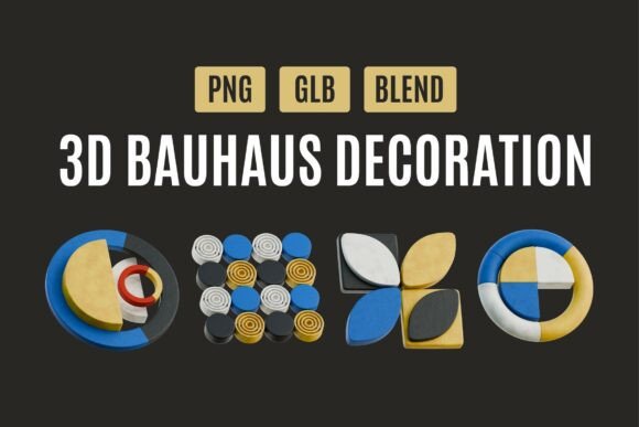 Modern Bauhaus 3D Geometry Pack 01