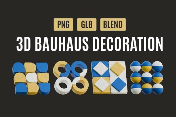 Modern Bauhaus 3D Geometry Pack 04: Design with Purpose and Precision