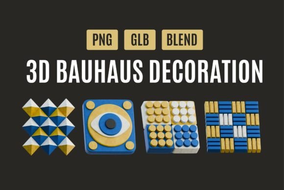 Modern Bauhaus 3D Geometry Pack 05