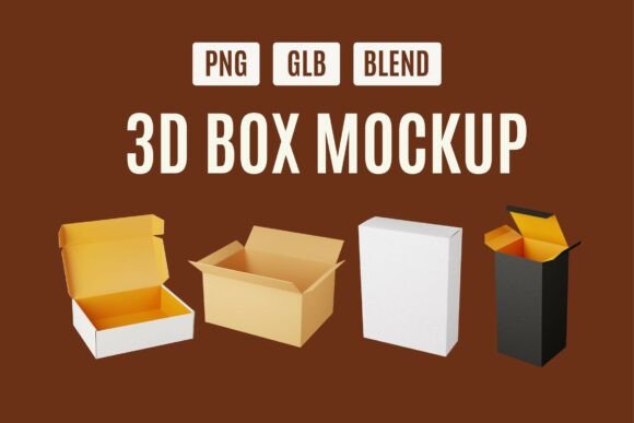 Product Box Display Set 01: Elevating Packaging Design with Realistic 3D Mockups