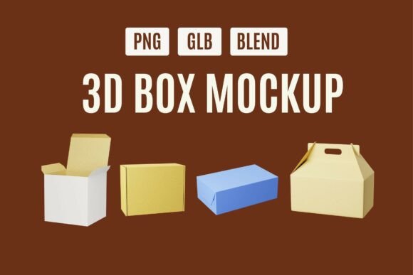 Product Box Display Set 04: A Practical Tool for 3D Packaging Presentations
